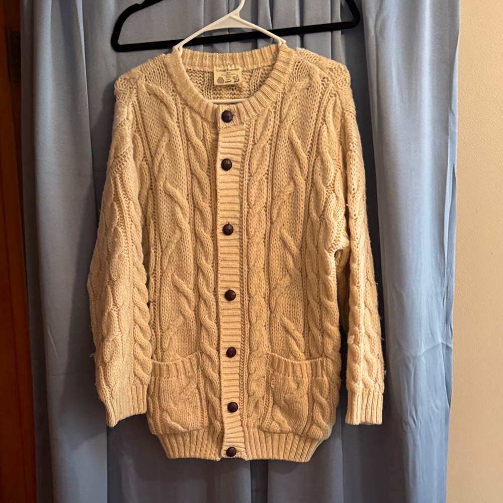 Cable Knit Cream Cardigan